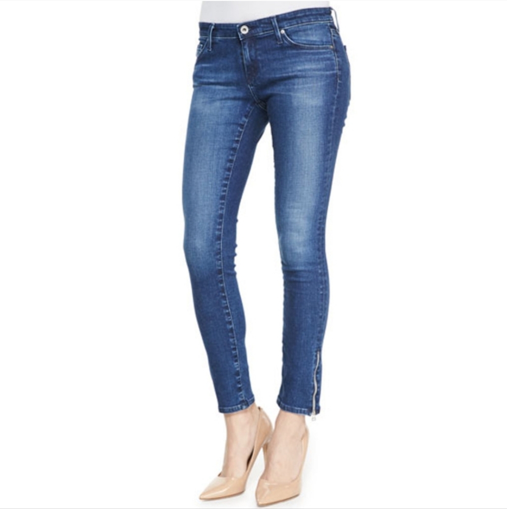 AG Adriano Goldschmied Zip-Up Legging Skinny Denim Jeans